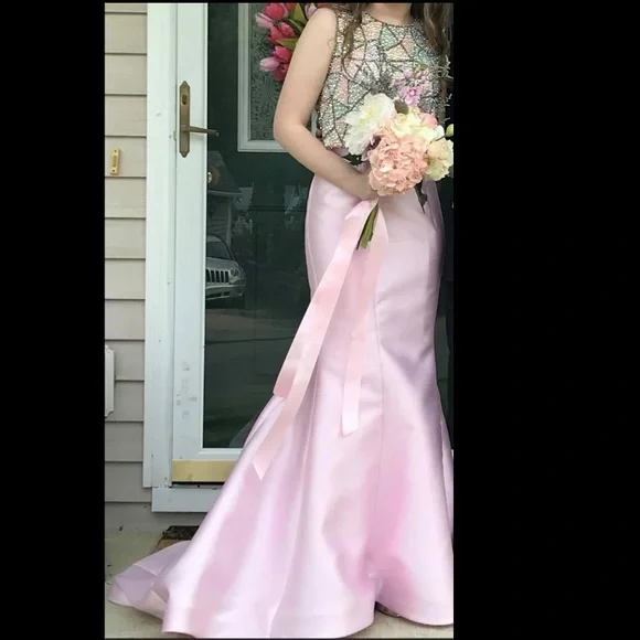 open lace back dress Stunning Blush Alances Maxi Dress
